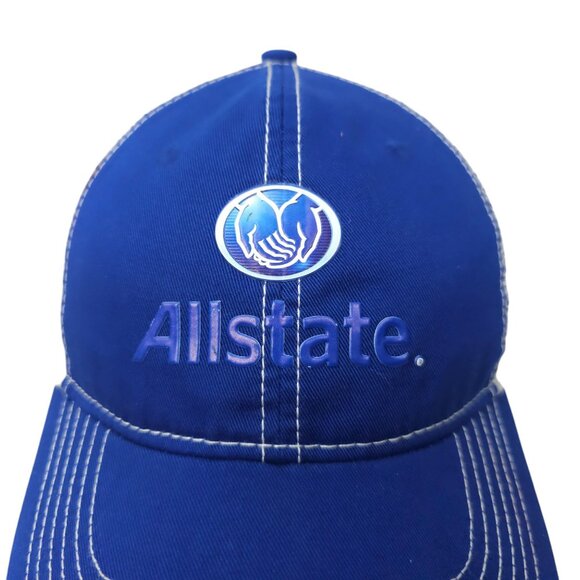 Allstate Good Hands Logo Mesh Strapback Cap Trucker Baseball Hat Pro Fit Elevate - Picture 9 of 14